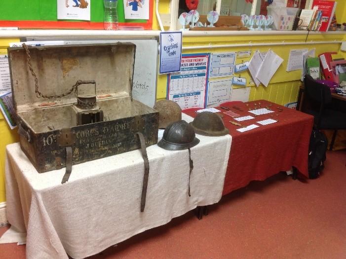 WW1 museum displaying artefacts from pupil's families